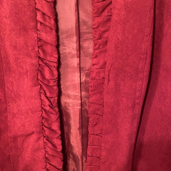 Red Ruffled Blazer - Picture 2 of 5